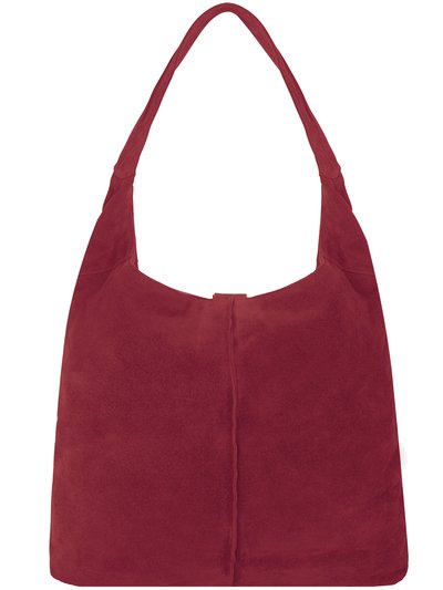 Brix + Bailey Strawberry Red Soft Suede Hobo Shoulder Bag product
