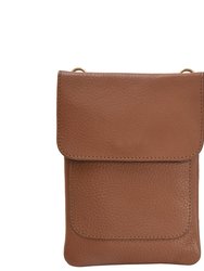 Tan Crossbody Leather Phone Bag