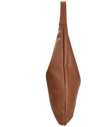 Tan Premium Leather Boho Hobo Shoulder Bag