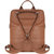 Tan Premium Leather Flap Pocket Backpack