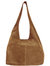 Tan Suede Leather Hobo Boho Shoulder Bag - Camel