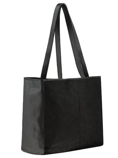 Brix + Bailey Black Calf Hair Leather Horizontal Tote | bybry product