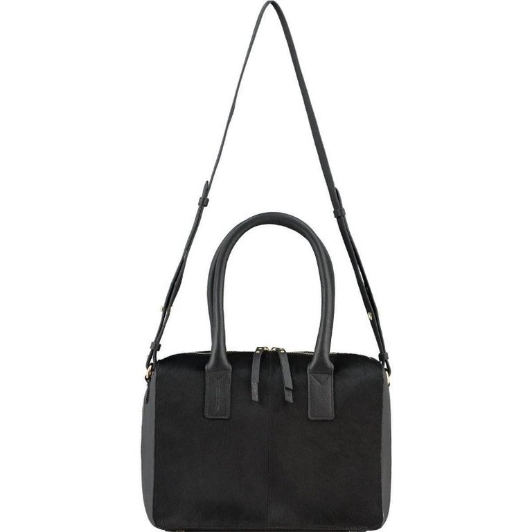 Black Cowhide Leather Crossbody Shoulder Bag | Byblr