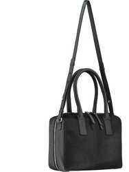 Black Cowhide Leather Crossbody Shoulder Bag | Byblr - Black