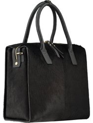 Black Large Calf Hair Leather Grab Bag | Byrya