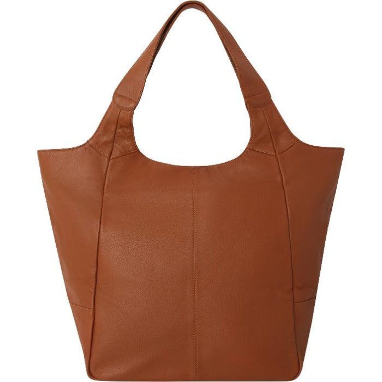 Camel Leather Pocket Tote Shoulder Bag | Bxaib