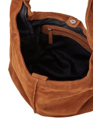 Camel Soft Suede Hobo Shoulder Bag | Bxxex