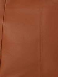 Camel Zip Top Leather Hobo Bag | Bxabd