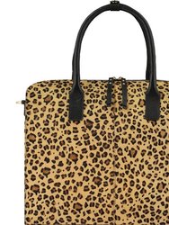 Leopard Print Large Calf Hair Leather Grab Bag | Byrbr