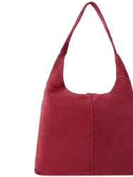 Strawberry Red Soft Suede Hobo Shoulder Bag | Bxxni - Strawberry Red