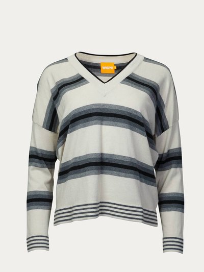 Brodie Gradient Striped V-Neck Jumper In Canvas product