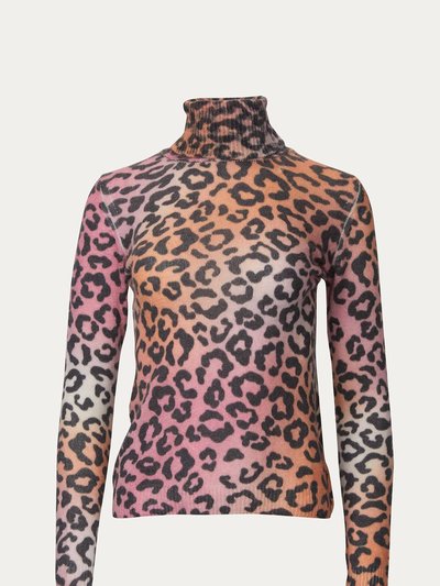 Brodie Sunset Roll Neck Sweater In Multi Leopard Print product