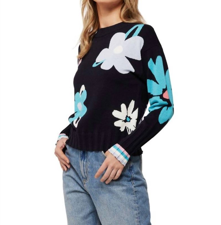 Wispr Abstract Floral Crew Sweater