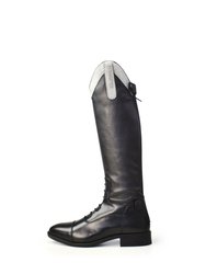 Childrens/Kids Como Piccino Leather Wide Long Riding Boots - Black