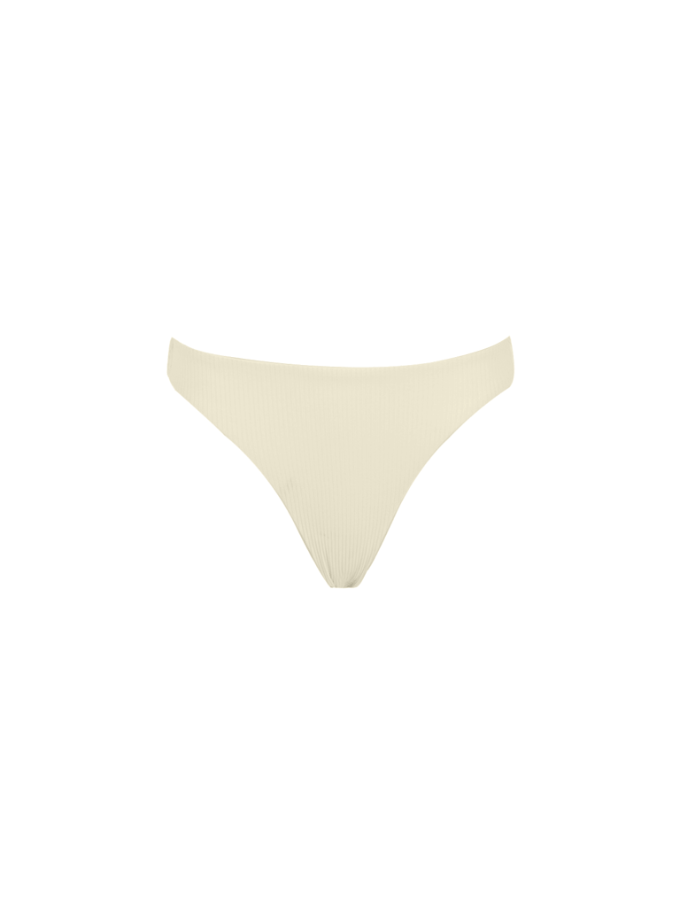 Bonito Ruched Bikini Bottoms - Coconut Ribbed