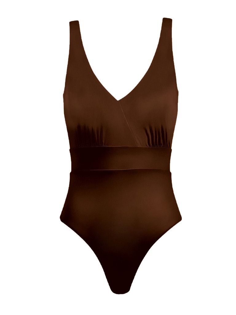 Trancoso Padded One Piece - Chocolate Brown - Chocolate Brown