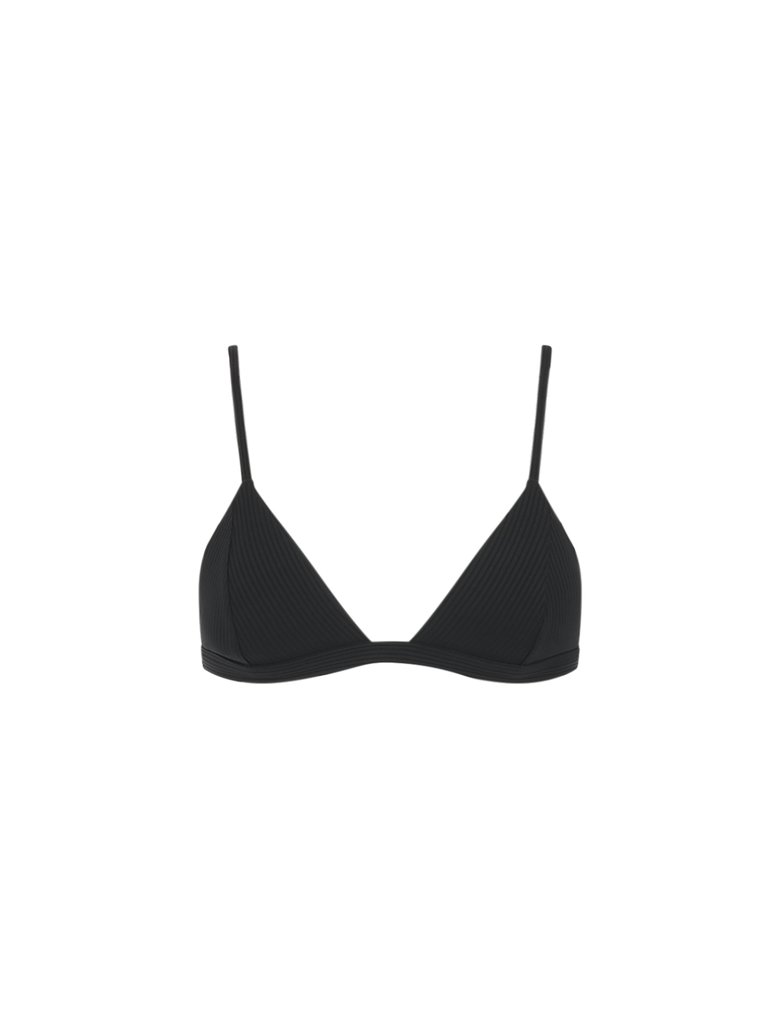 Valentina Triangle Bikini Top - Midnight Ribbed