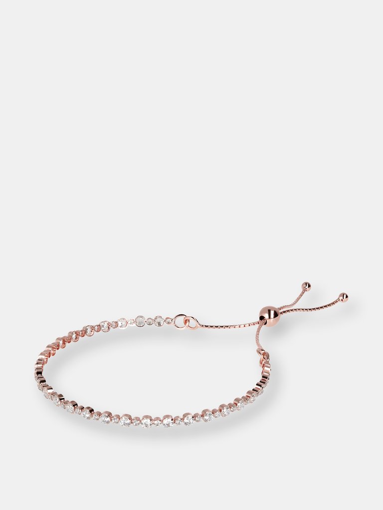 Alternated Tennis Friendship Bracelet - Golden Rose