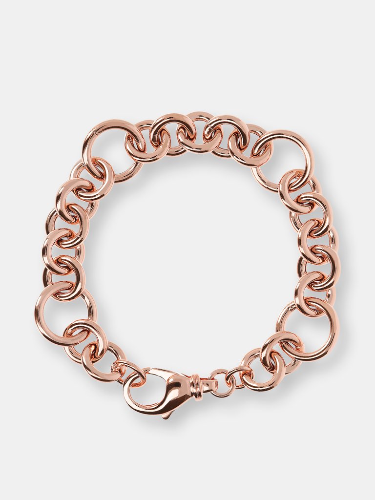 Bracelet with Rolò Chain and Rings - Golden Rose