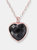 Carisma Heart Stone Pendant Necklace - Golden Rose/Black Onyx
