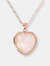 Carisma Heart Stone Pendant Necklace - Golden Rose/Rose QTZ - Golden Rose/Rose QTZ
