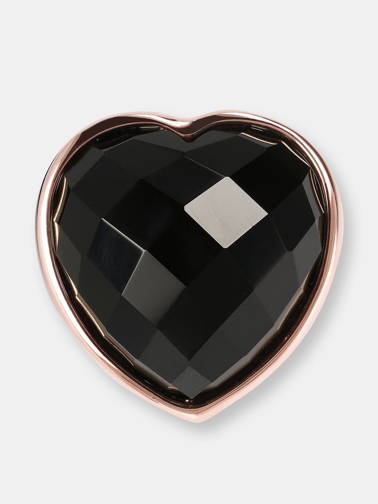 Carisma Natural Stone Heart Ring - Black Onyx - Black Onyx
