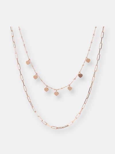 Bronzallure Chain and Hearts Two Strand Necklace product