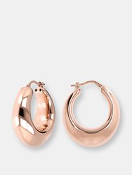 Domed Hoop Earrings 1.25" length