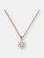 Flower Necklace with CZ - Golden Rose