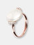 Freshwater Maxima Pearl and Cubic Zirconia Ring - Golden Rose
