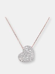 Heart Shaped CZ Necklace - Golden Rose