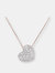 Heart Shaped CZ Necklace - Golden Rose