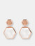 Hexagonal Dangle Earrings - Golden Rose