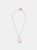 Medium Stone Disc Pendant Necklace - Golden Rose/Pink Cultured Pearl