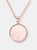 Medium Stone Disc Pendant Necklace - Golden Rose/Pink Cultured Pearl - Golden Rose/Pink Cultured Pearl