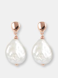 Ming Baroque Pearl Earrings - Golden Rose