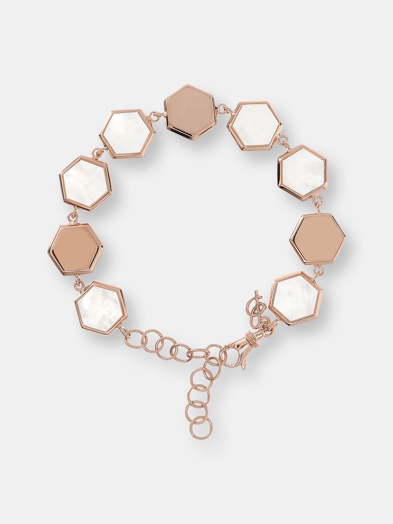 Multi Hexagonal Bracelet - Golden Rose