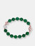 Natural Stone And Cubic Zirconia Bracelet - Golden Rose/Green agate - Golden Rose/Green agate