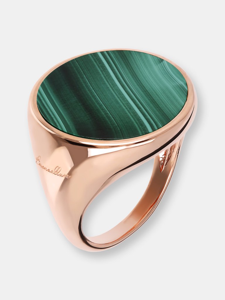 Natural Stone Chevalier Ring - Malachite - Malachite