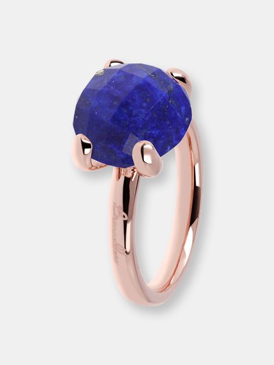 Bronzallure Natural Stone Cocktail Ring - Golden Rose/Lapis product