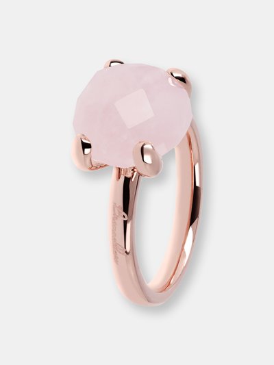 Bronzallure Natural Stone Cocktail Ring - Golden Rose/Rose QTZ product