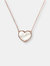 Natural Stone Heart Pendant Necklace - Golden Rose