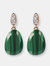 Preziosa Drop Earrings with Natural Stone and CZ Pavé