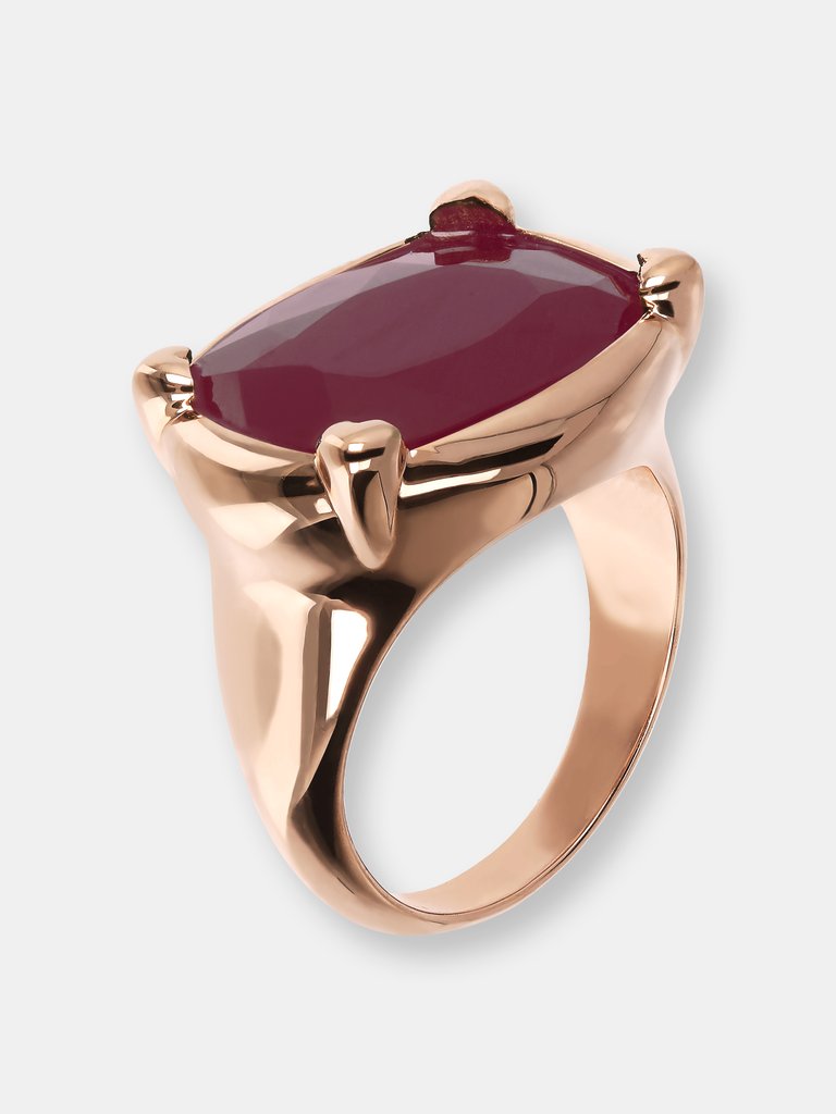 Queen Natural Stone Ring - Plum Agate - Plum Agate