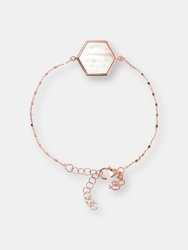 Small Hexagon Pendant Necklace - Golden Rose