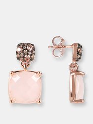 Small Square Dangle Earrings With Pavé