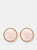 Stone Disc Lobe Earrings - Golden Rose/Pink Cultured Pearl
