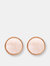 Stone Disc Lobe Earrings - Golden Rose/Pink Cultured Pearl