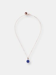 Stone Mini Disc Pendant Necklace - Lapis
