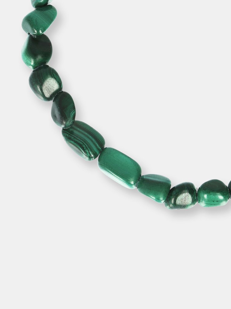 Stretch Bracelet With Natural Stones - Malachite